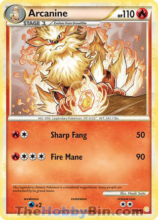 Arcanine HeartGold & SoulSilver Holo Rare #1/123