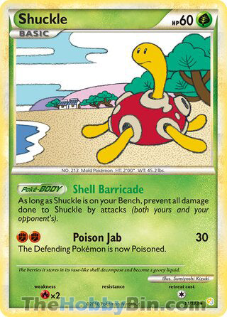 Shuckle HeartGold & SoulSilver Holo Rare #11/123