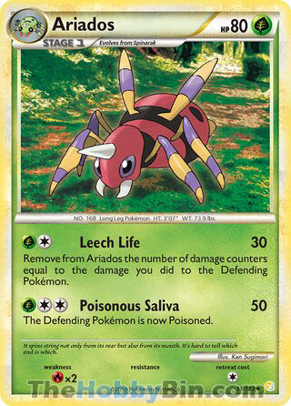 Ariados #15/123 Rare - HeartGold & SoulSilver Pokemon card