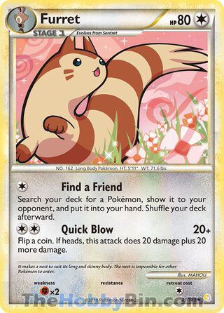 Furret #21/123 Rare - HeartGold & SoulSilver Pokemon card