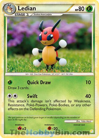 Ledian #25/123 Rare - HeartGold & SoulSilver Pokemon card
