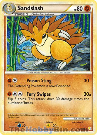 Sandslash HeartGold & SoulSilver Rare #29/123