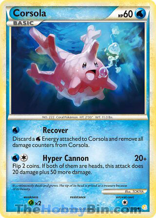 Corsola HeartGold & SoulSilver Uncommon #37/123