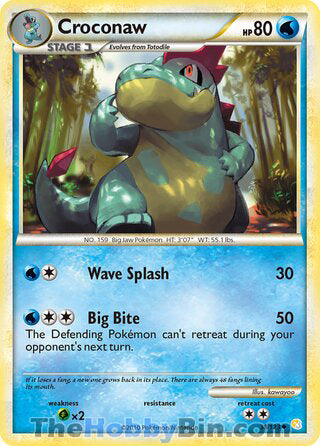 Croconaw #38/123 Uncommon - HeartGold & SoulSilver Pokemon card
