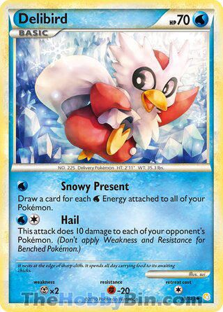 Delibird #39/123 Uncommon - HeartGold & SoulSilver Pokemon card