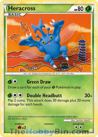 Heracross #43/123 Uncommon - HeartGold & SoulSilver Pokemon card