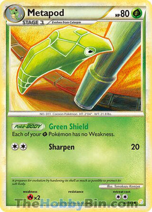 0046 Metapod Uncommon HeartGold SoulSilver