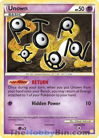 Unown HeartGold & SoulSilver Uncommon #54/123