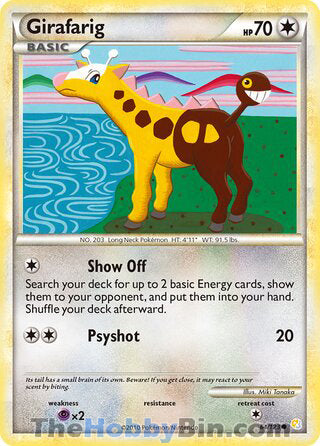 Girafarig #64/123 Common - HeartGold & SoulSilver Pokemon card