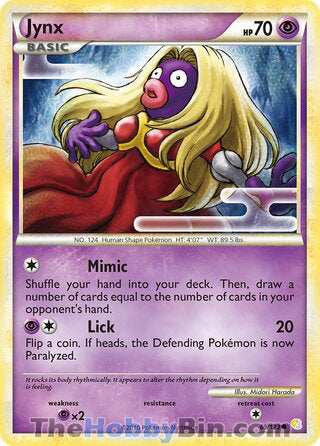 Jynx #69/123 Common - HeartGold & SoulSilver Pokemon card