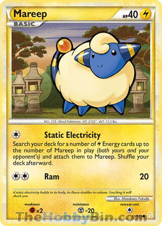 Mareep #73/123 Common - HeartGold & SoulSilver Pokemon card