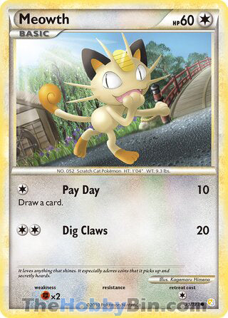 0075 Meowth Common HeartGold SoulSilver