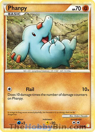 Phanpy #77/123 Common - HeartGold & SoulSilver Pokemon card