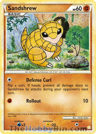 Sandshrew #79/123 Common - HeartGold & SoulSilver Pokemon card