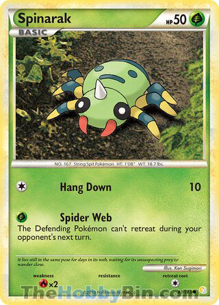 Spinarak #83/123 Common - HeartGold & SoulSilver Pokemon card