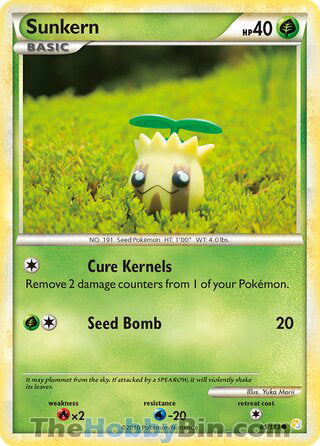 Sunkern #85/123 Common - HeartGold & SoulSilver Pokemon card