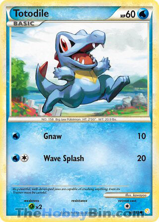 Totodile #86/123 Common - HeartGold & SoulSilver Pokemon card