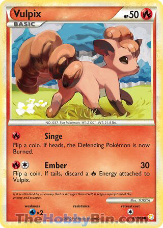 Vulpix #87/123 Common - HeartGold & SoulSilver Pokemon card