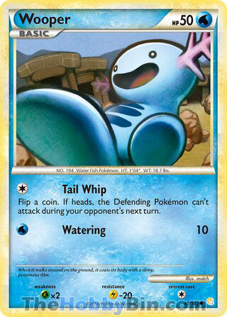 Wooper #88/123 Common - HeartGold & SoulSilver Pokemon card