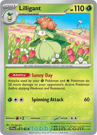 Lilligant #7/159 Common - Journey Together Pokemon card