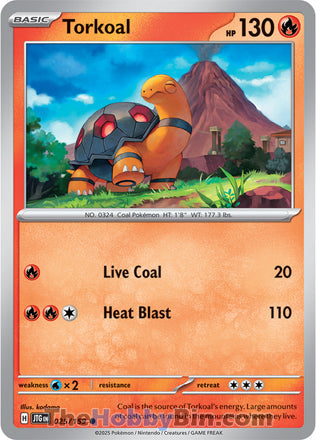Torkoal #25/159 Common - Journey Together Pokemon card