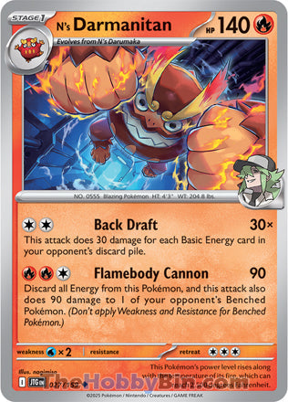 N's Darmanitan #27/159 Uncommon - Journey Together Pokemon card