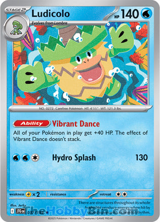 Ludicolo #37/159 Rare - Journey Together Pokemon card