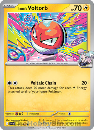 Iono's Voltorb #47/159 Common - Journey Together Pokemon card