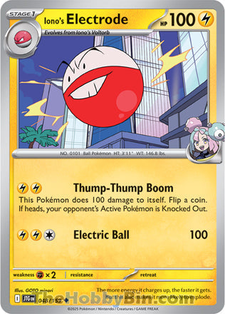 Iono's Electrode #48/159 Uncommon - Journey Together Pokemon card