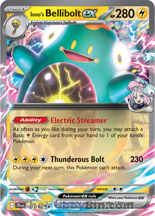 Iono's Bellibolt ex #53/159 Double Rare - Journey Together Pokemon card