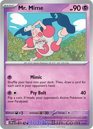 Mr. Mime #58/159 Common - Journey Together Pokemon card
