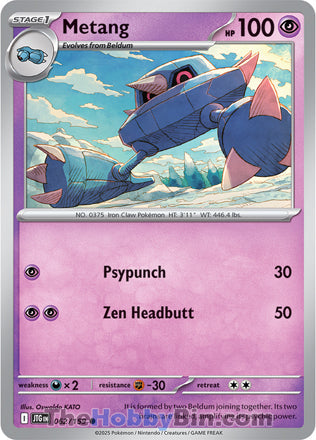 Metang #62/159 Common - Journey Together Pokemon card