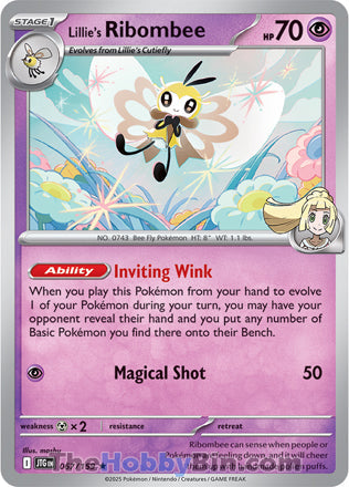 Lillie's Ribombee #67/159 Rare - Journey Together Pokemon card