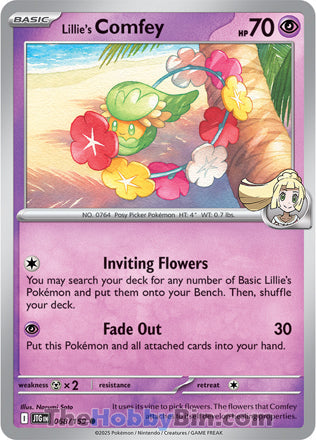 Lillie's Comfey #68/159 Common - Journey Together Pokemon card
