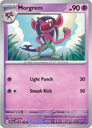 Morgrem #72/159 Common - Journey Together Pokemon card