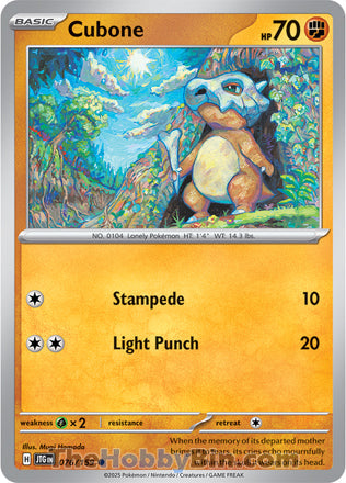 Cubone #76/159 Common - Journey Together Pokemon card