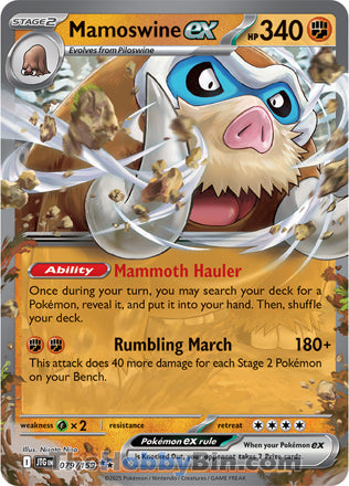Mamoswine ex #79/159 Double Rare - Journey Together Pokemon card