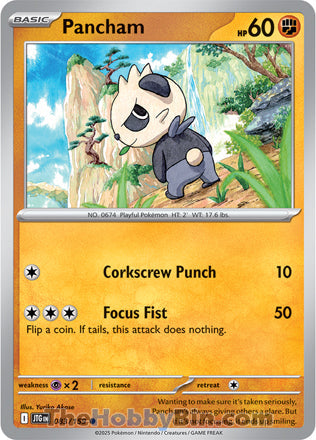 Pancham #83/159 Common - Journey Together Pokemon card
