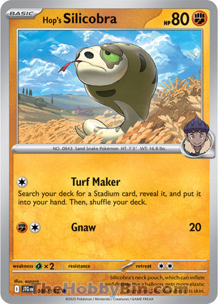 Hop's Silicobra #86/159 Common - Journey Together Pokemon card