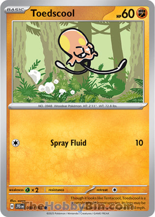 Toedscool #88/159 Common - Journey Together Pokemon card