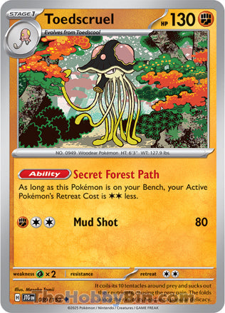 Toedscruel #89/159 Uncommon - Journey Together Pokemon card
