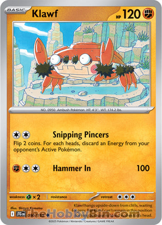 Klawf #90/159 Uncommon - Journey Together Pokemon card