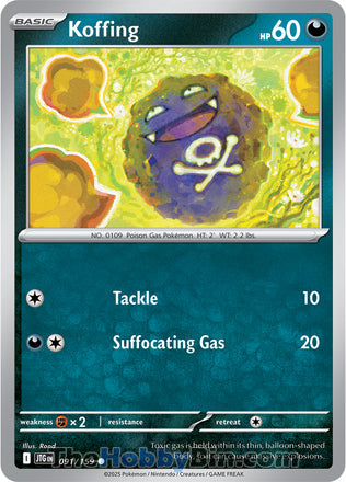 Koffing #91/159 Common - Journey Together Pokemon card