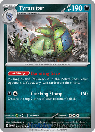 Tyranitar #95/159 Rare - Journey Together Pokemon card