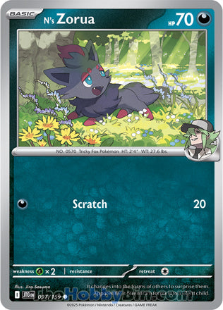 N's Zorua #97/159 Common - Journey Together Pokemon card