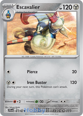 Escavalier #102/159 Uncommon - Journey Together Pokemon card