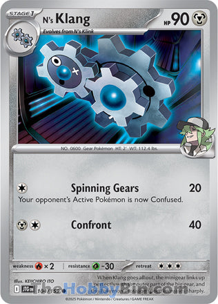 N's Klang #104/159 Common - Journey Together Pokemon card