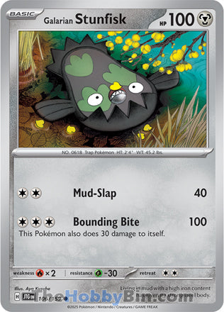 Galarian Stunfisk #106/159 Common - Journey Together Pokemon card