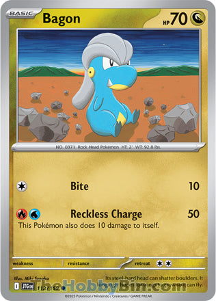 Bagon #112/159 Common - Journey Together Pokemon card