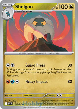 Shelgon #113/159 Common - Journey Together Pokemon card